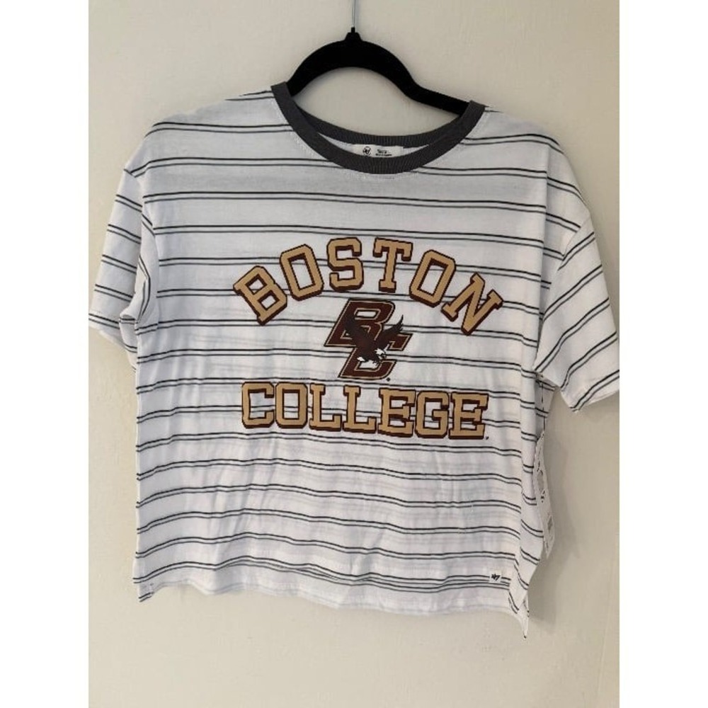 Women's Boston College Eagles Tobie Stripped '47 Brand T-Shirt-Size Small- NWT